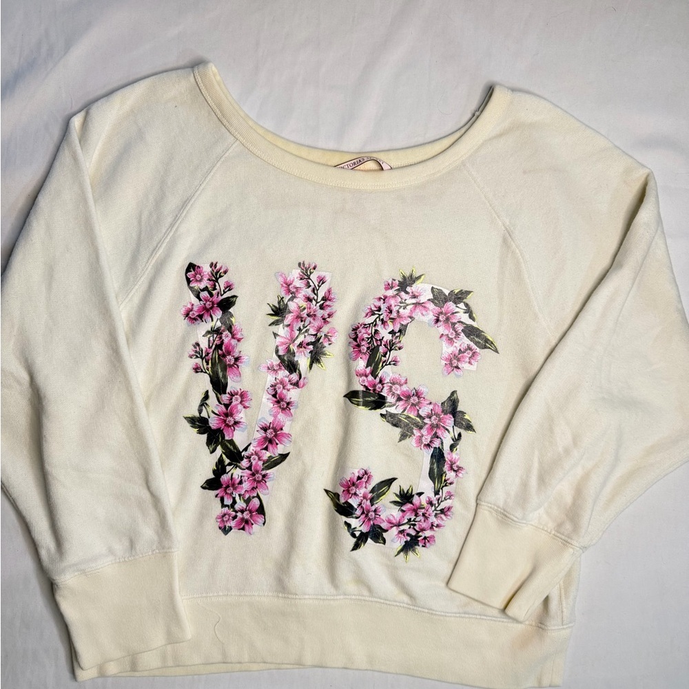 Victoria's Secret Cream Floral Sweatshirt